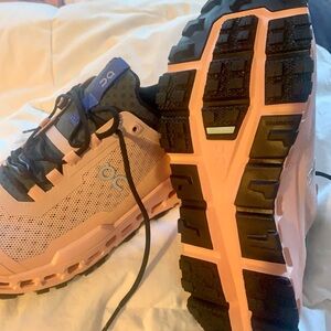 On Running Pink and Black Trail Shoes